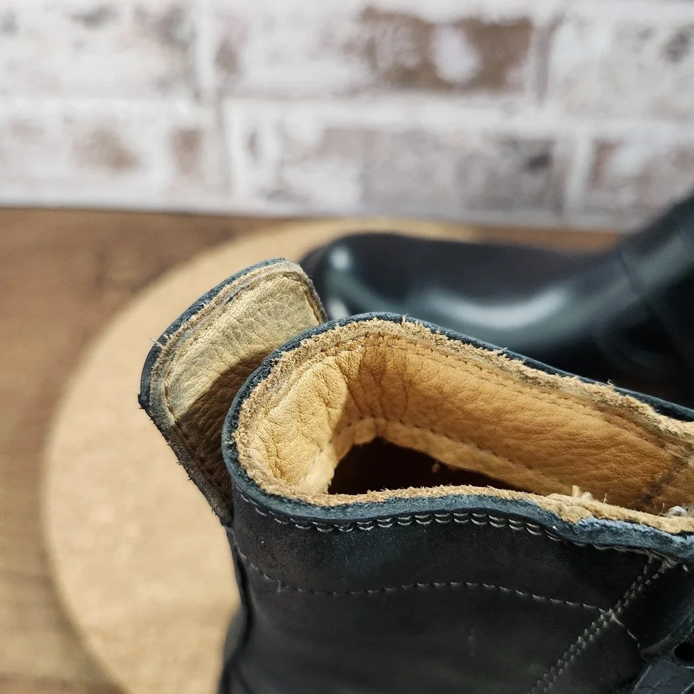 TIMBERLAND BLACK LEATHER ZIP BOOTS MENS 10